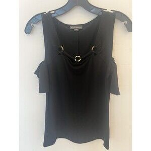 Bold Elements Cold Shoulder Top Black. Gold Hardware. 3/4 Sleeve NWOT